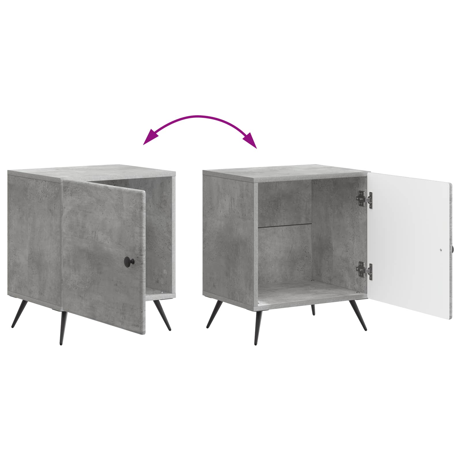 Noćni ormar 2 pcs Betonska siva 43 x 34,5 x 50 cm
