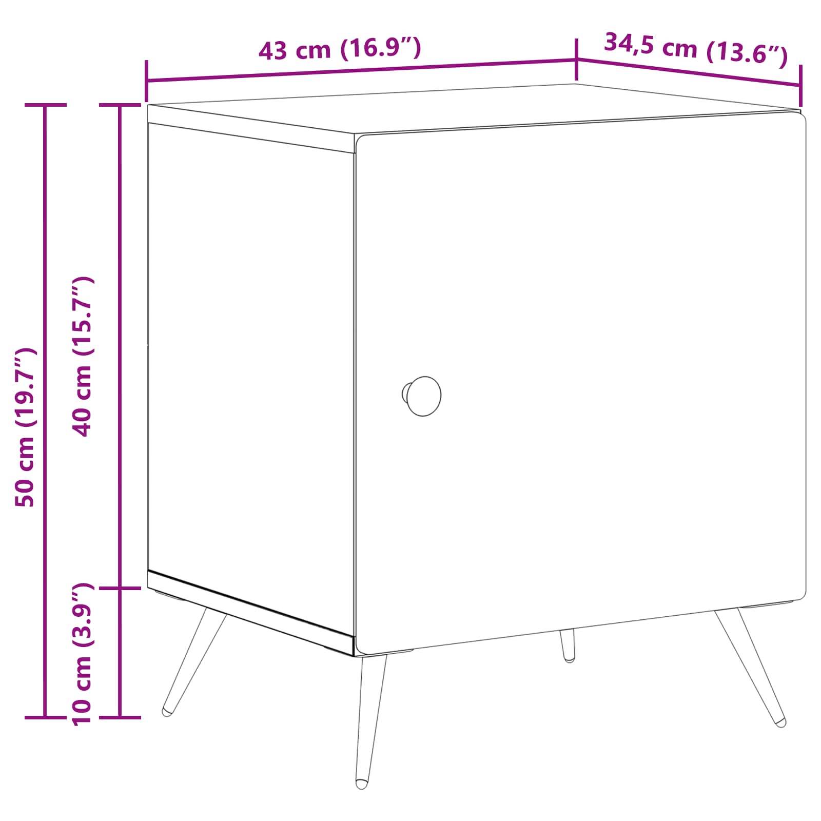 Noćni ormar Dimljeni hrast 43 x 34,5 x 50 cm Konstruirano drvo