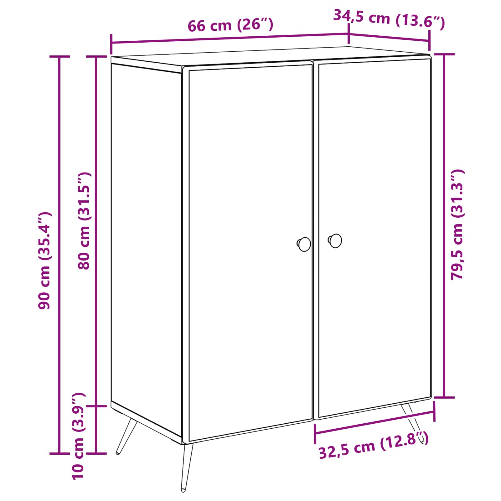 Kreveta Bijela visokog sjaja 66 x 34,5 x 90 cm