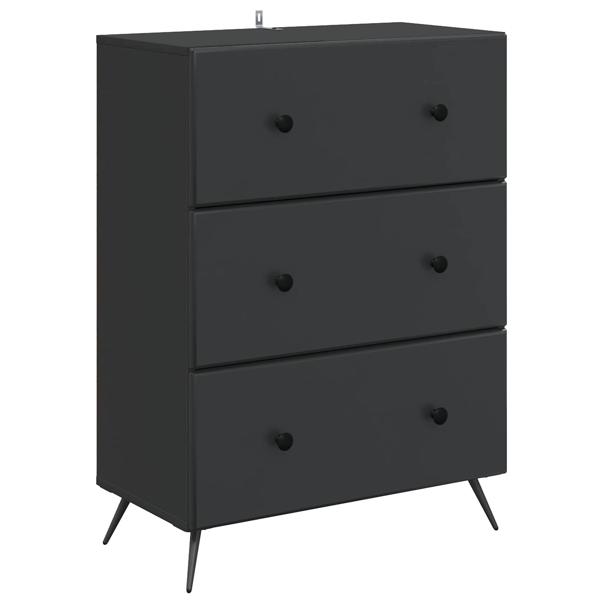 Ormar s ladicama 66 x 34,5 x 90 cm Konstruirano drvo Crna