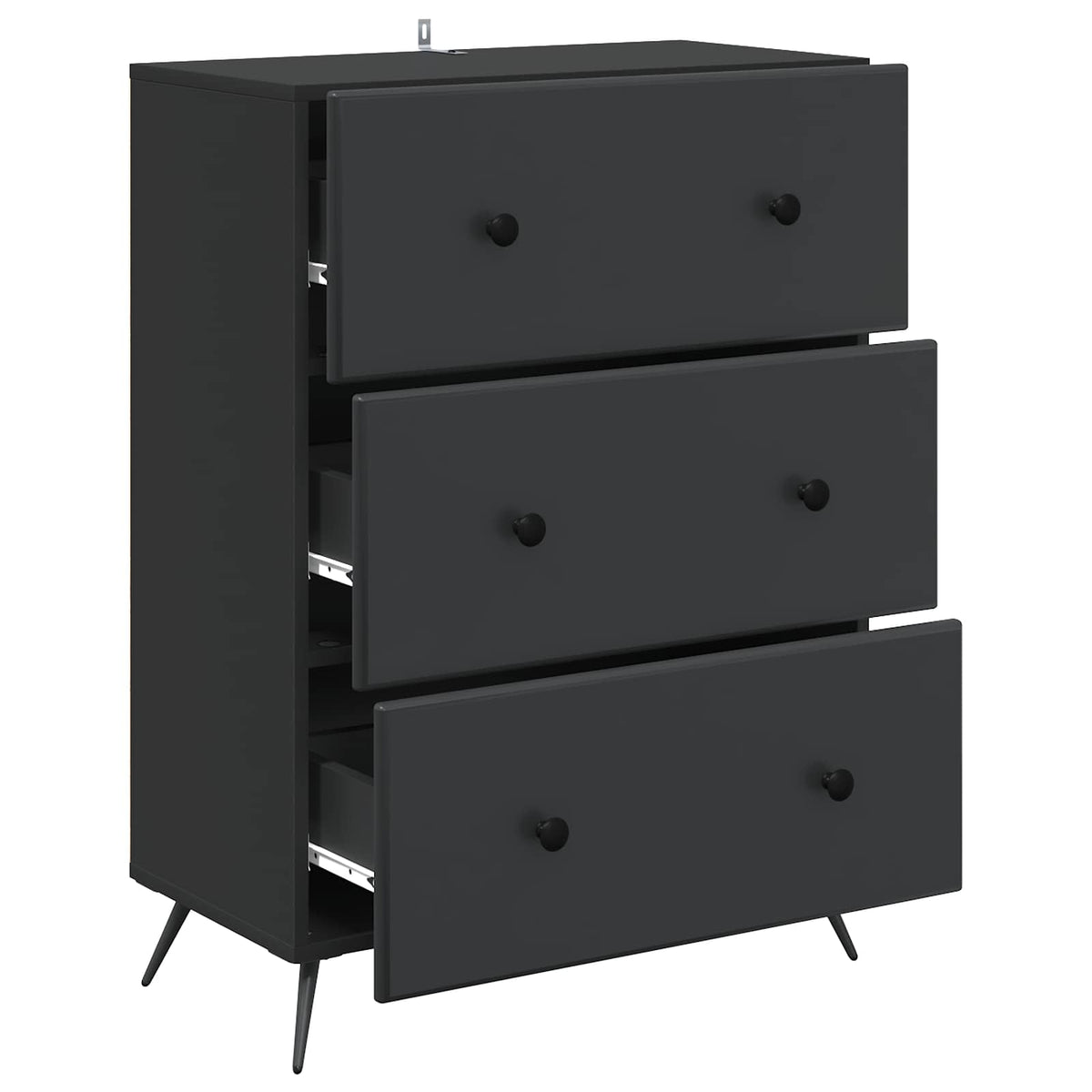 Ormar s ladicama 66 x 34,5 x 90 cm Konstruirano drvo Crna