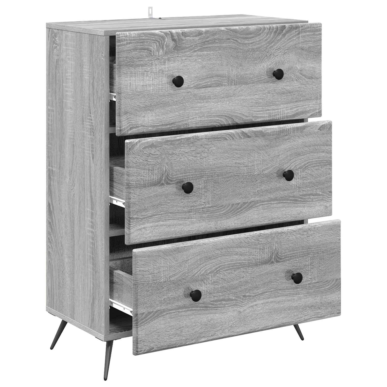 Ormar s ladicama Siva sonoma 66 x 34,5 x 90 cm