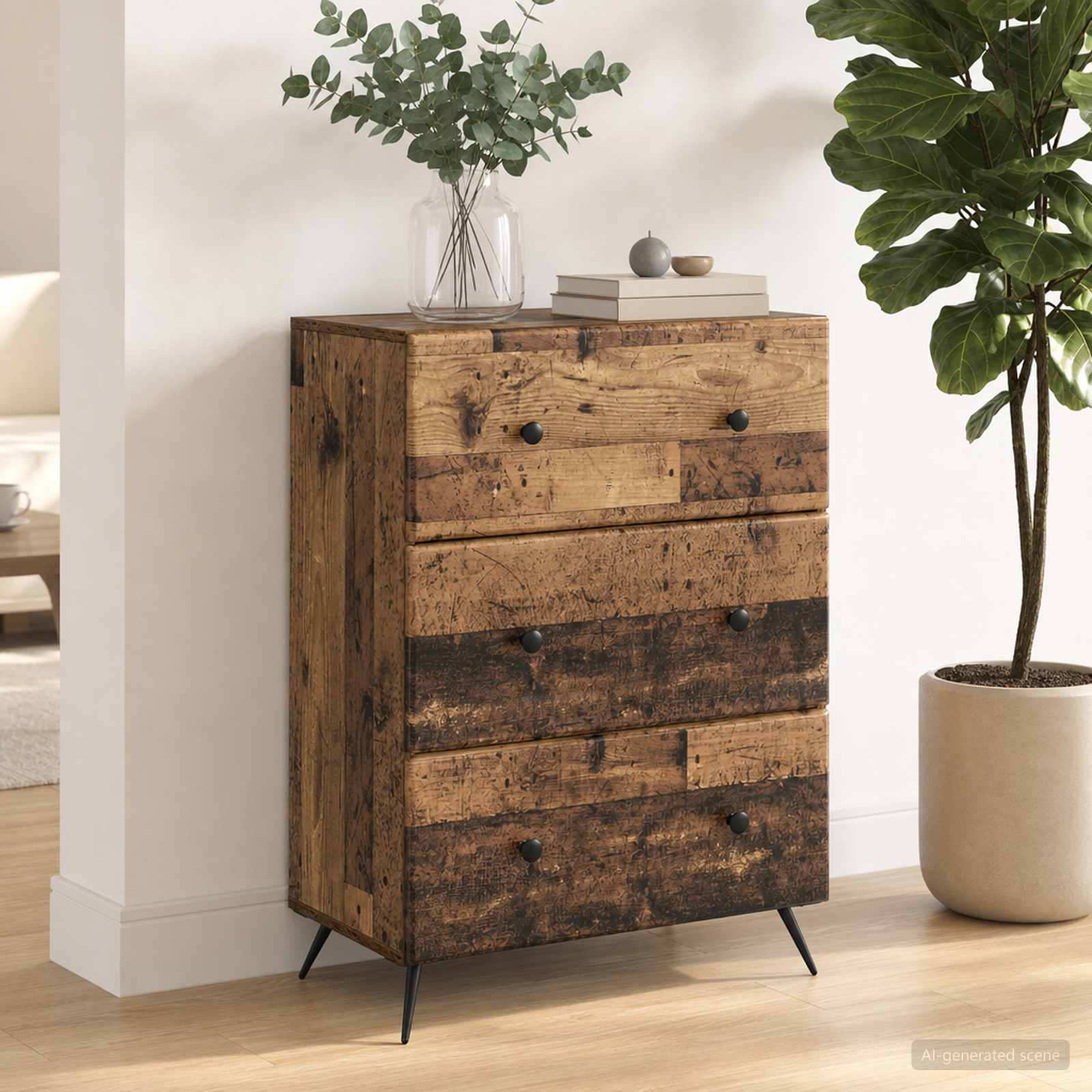 Ormar s ladicama 66 x 34,5 x 90 cm Konstruirano drvo Staro drvo