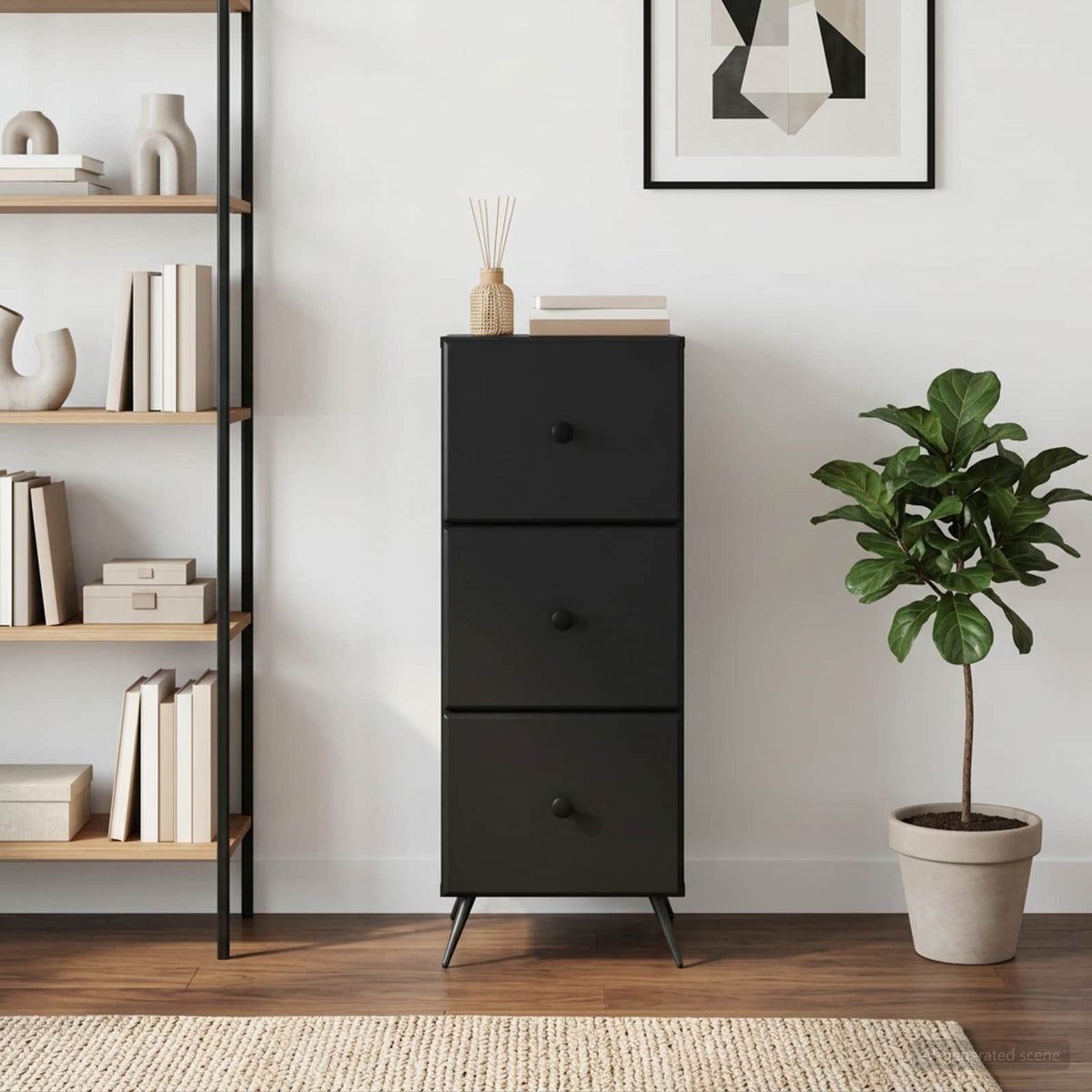 Ormar s ladicama Crna 33 x 34,5 x 90 cm Konstruirano drvo
