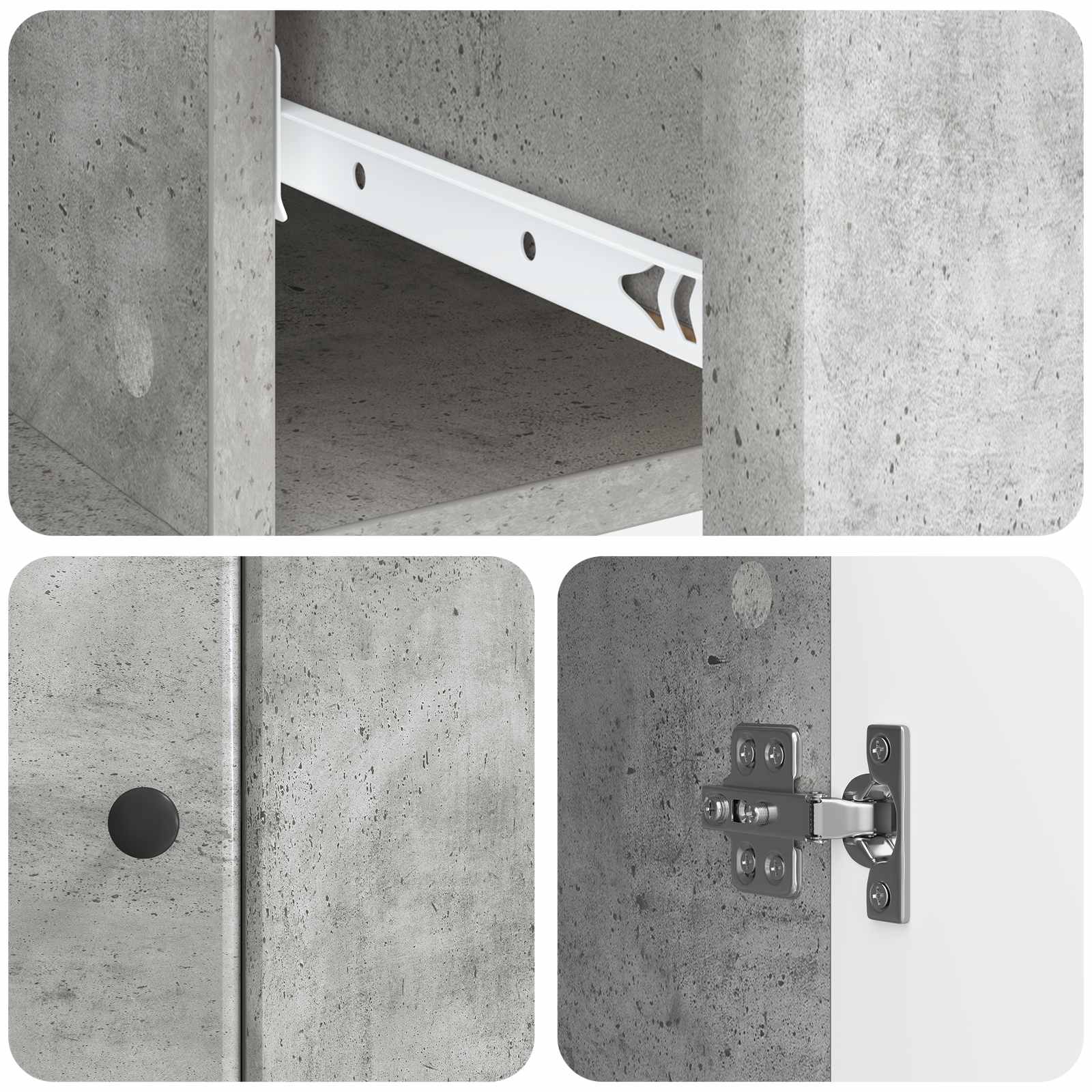 Kreveta Betonska siva 66 x 34,5 x 90 cm Konstruirano drvo