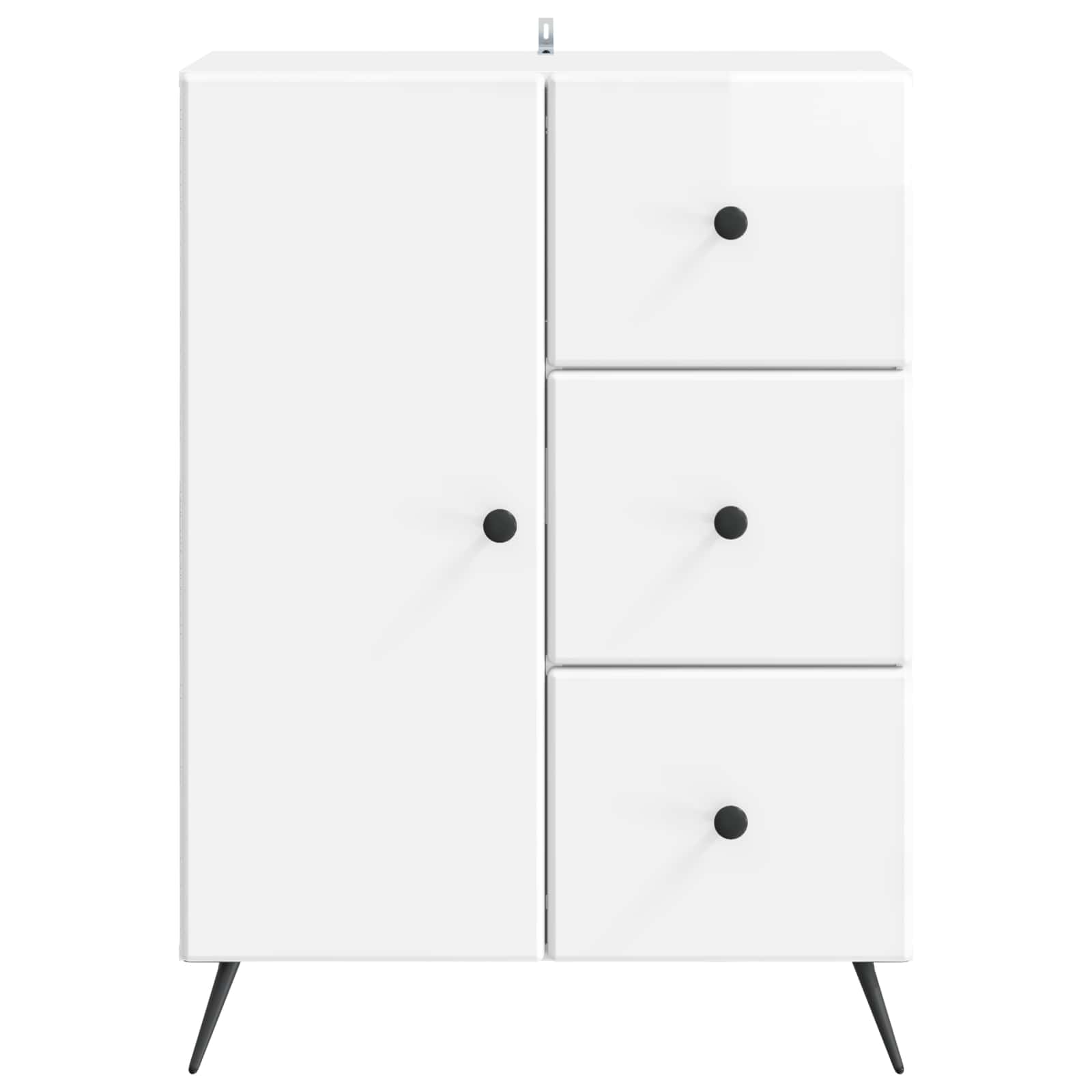 Kreveta s ladicama Bijela visokog sjaja 66 x 34,5 x 90 cm