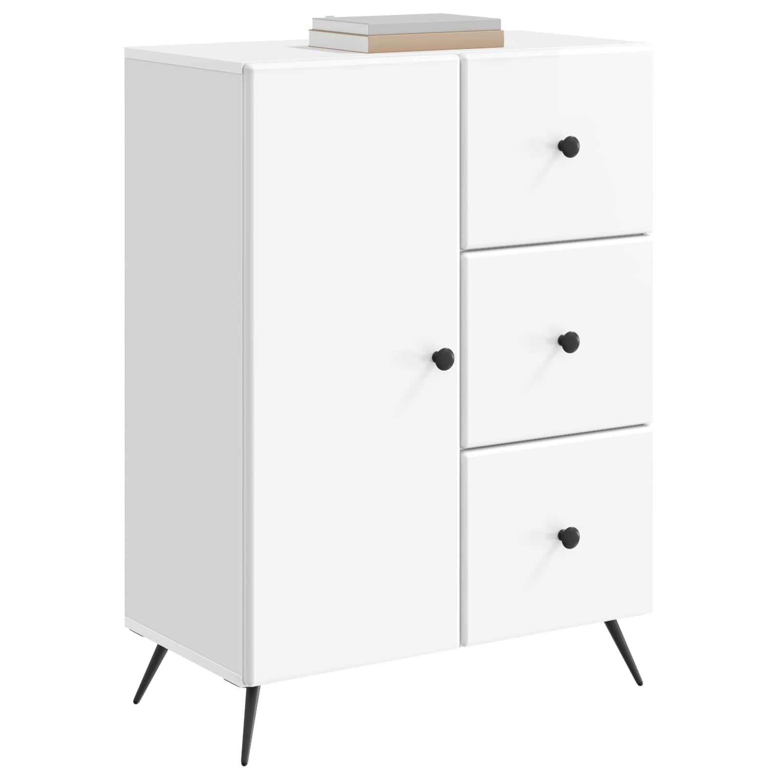 Kreveta s ladicama Bijela visokog sjaja 66 x 34,5 x 90 cm