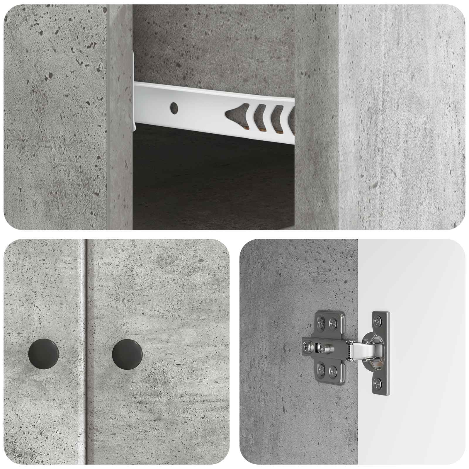 Kreveta Betonska siva 66 x 34,5 x 90 cm Konstruirano drvo