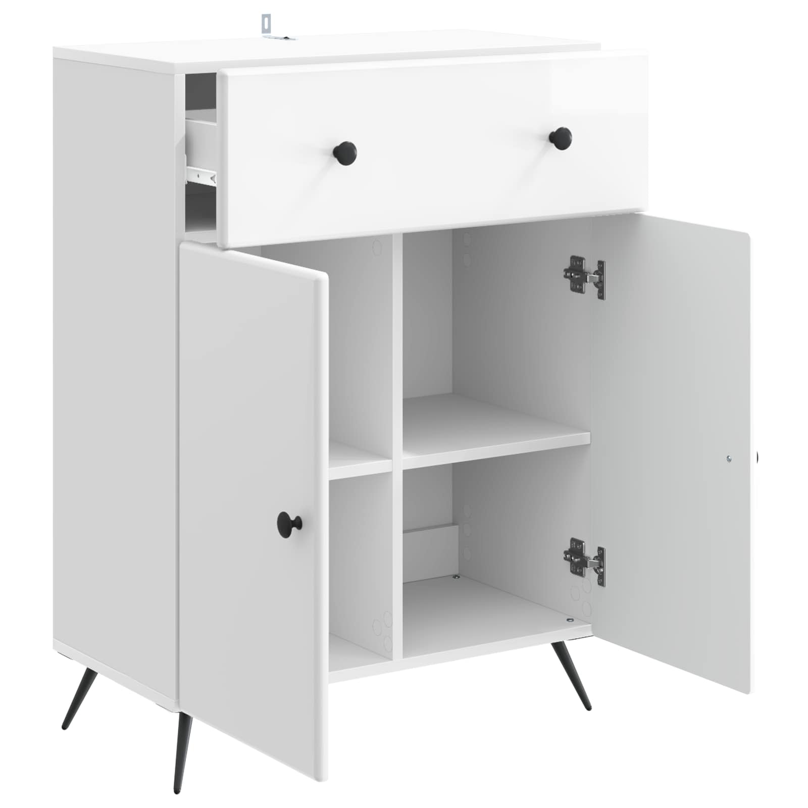 Kreveta s ladicama Bijela visokog sjaja 66 x 34,5 x 90 cm