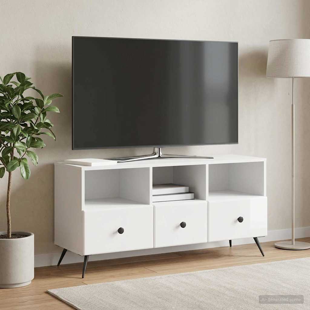 TV ormar s ladicama Bijela visokog sjaja 102 x 34,5 x 50 cm