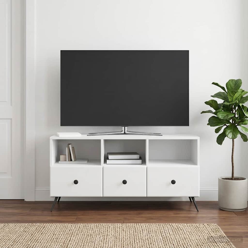 TV ormar s ladicama Bijela visokog sjaja 102 x 34,5 x 50 cm