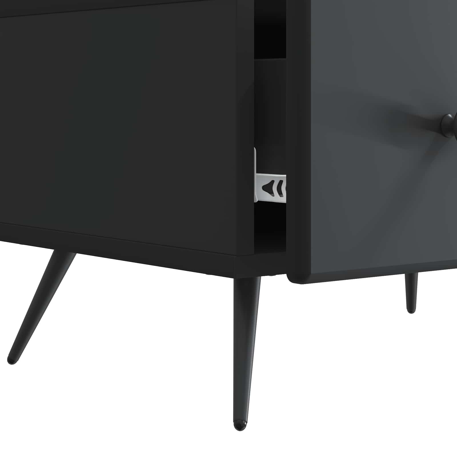 TV ormar s ladicama Crna 147 x 34,5 x 30 cm Konstruirano drvo