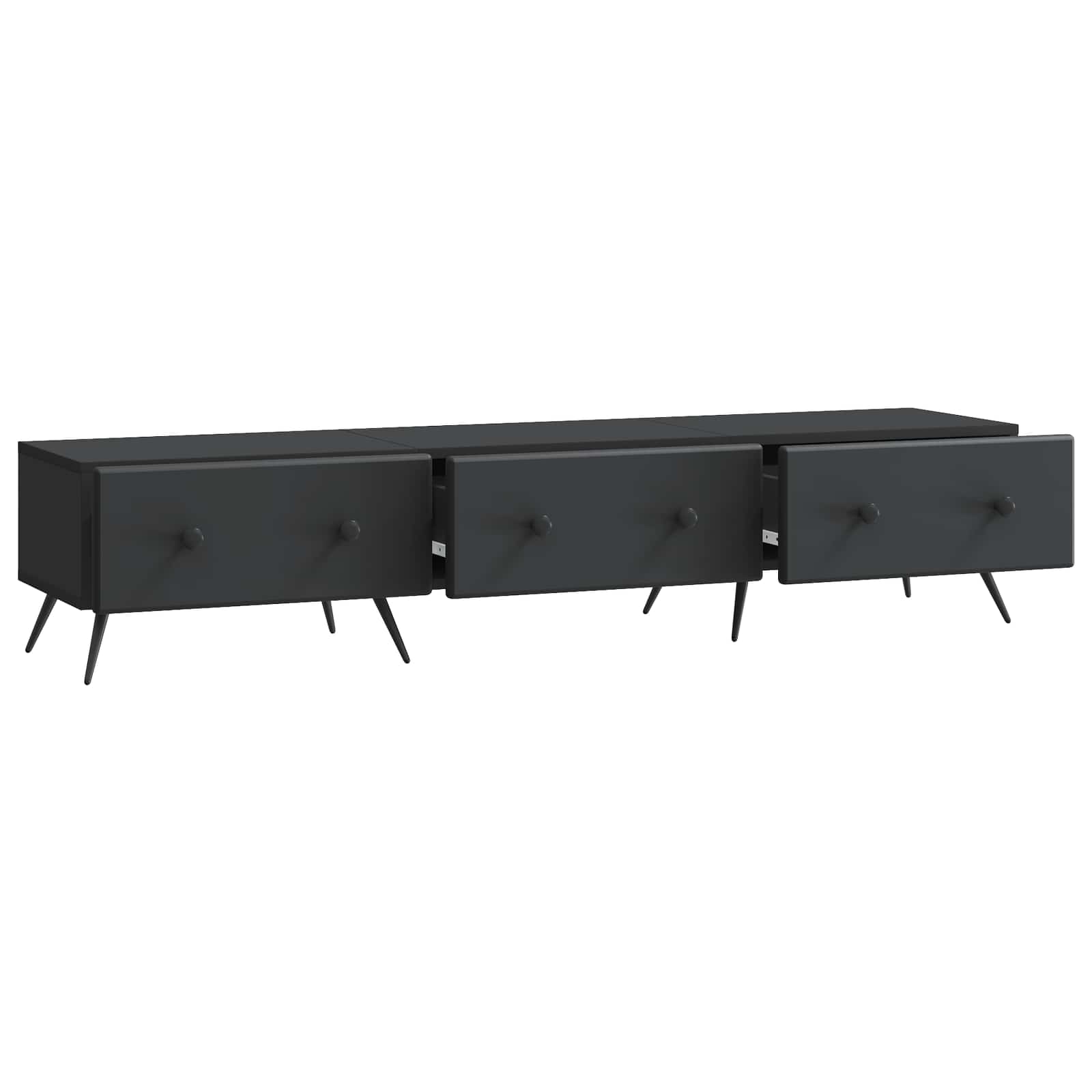 TV ormar s ladicama Crna 147 x 34,5 x 30 cm Konstruirano drvo