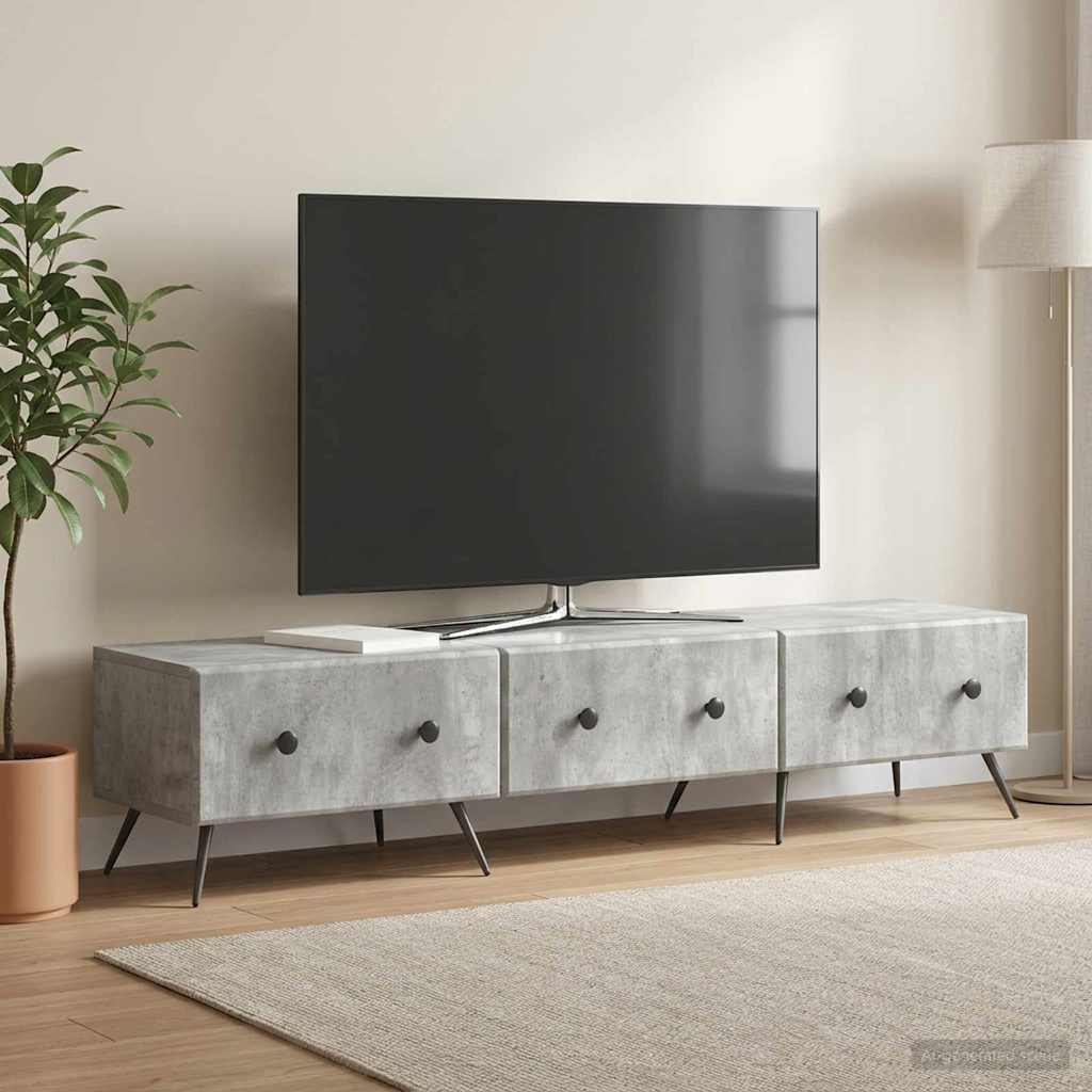 TV ormar Betonska siva 147 x 34,5 x 30 cm Konstruirano drvo