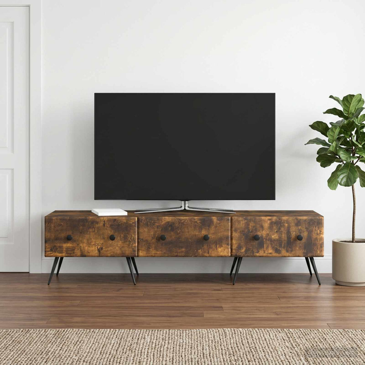 TV ormar Dimljeni hrast 147 x 34,5 x 30 cm Konstruirano drvo
