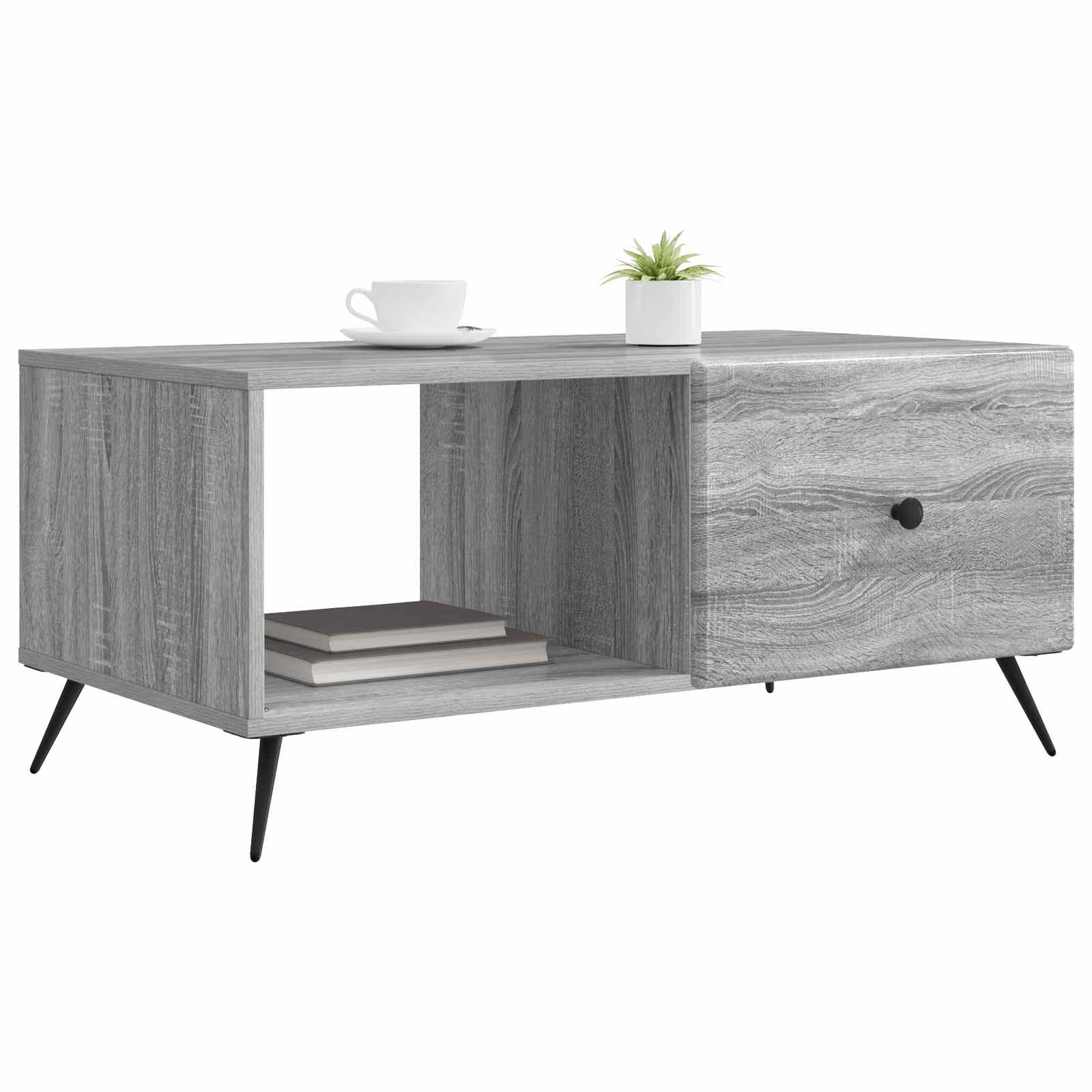 Kava Stol Siva sonoma 90 x 50 x 40 cm Konstruirano drvo