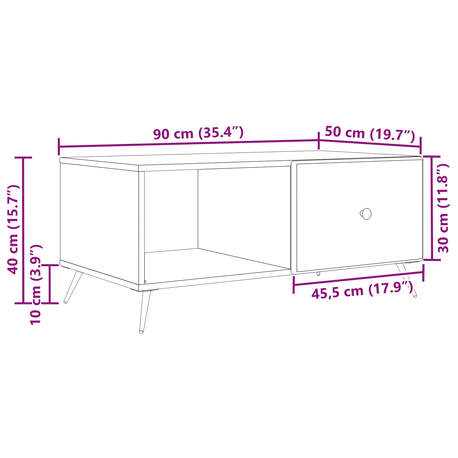 Kava Stol Staro drvo 90 x 50 x 40 cm Konstruirano drvo