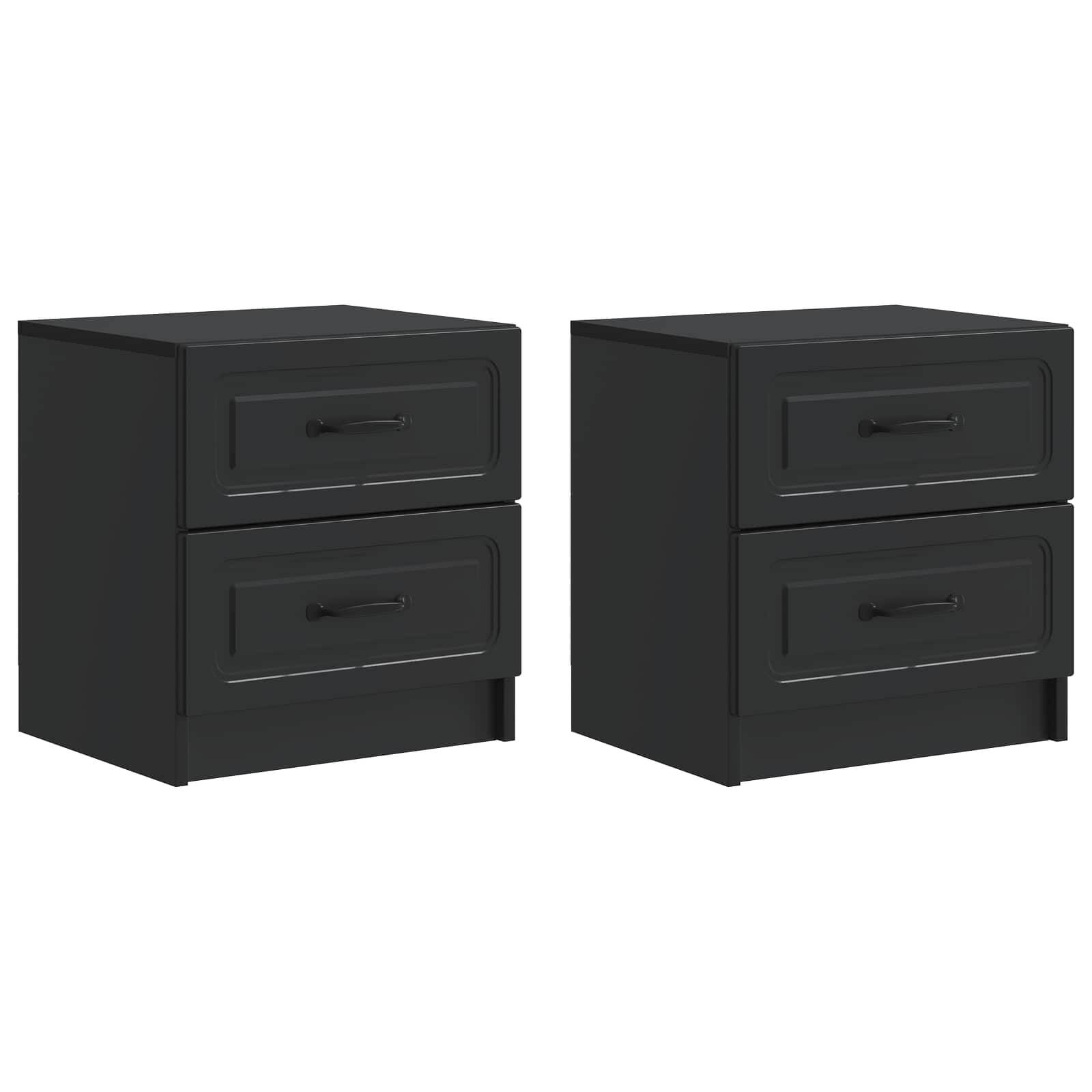 Noćni ormar 2 pcs Crna 43 x 34,5 x 44,5 cm Konstruirano drvo