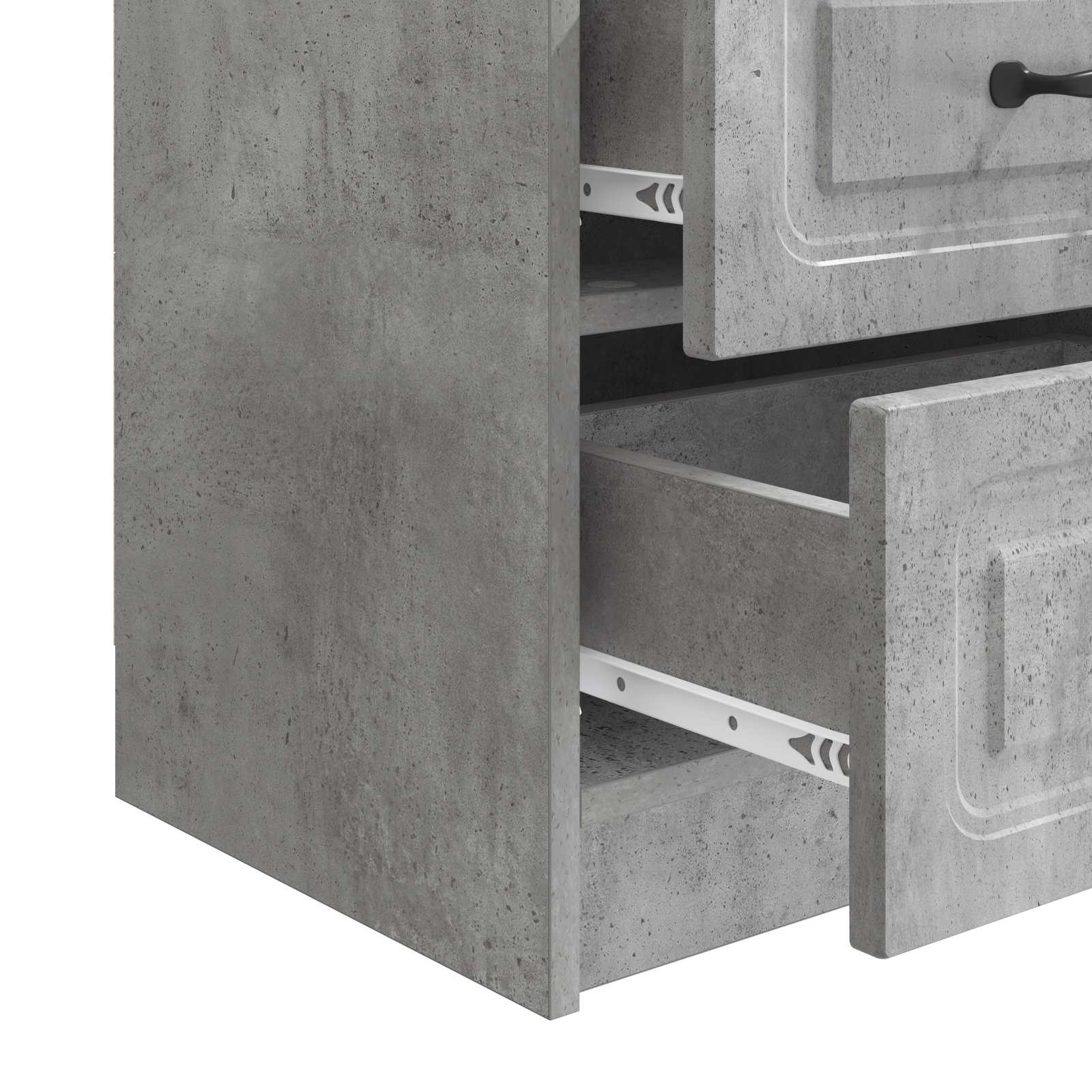 Noćni ormar s ladicama 2 pcs Betonska siva 43 x 34,5 x 44,5 cm