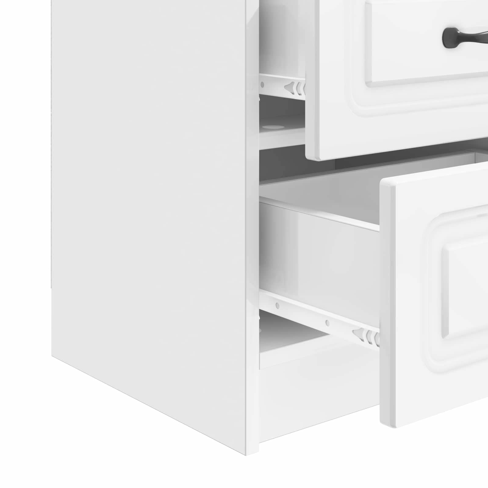Noćni ormar s ladicama Bijela visokog sjaja 43 x 34,5 x 44,5 cm