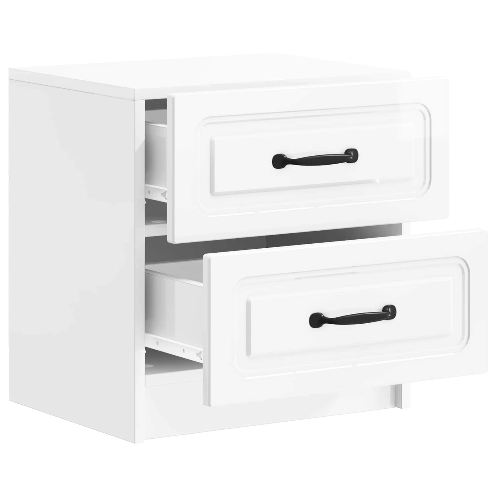 Noćni ormar s ladicama Bijela visokog sjaja 43 x 34,5 x 44,5 cm