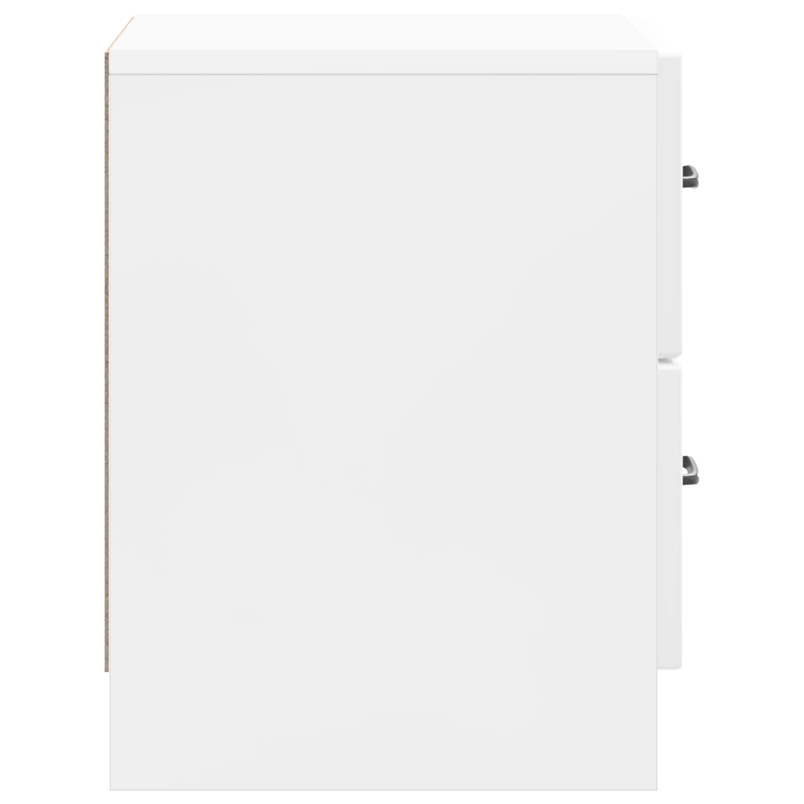 Noćni ormar s ladicama Bijela visokog sjaja 43 x 34,5 x 44,5 cm