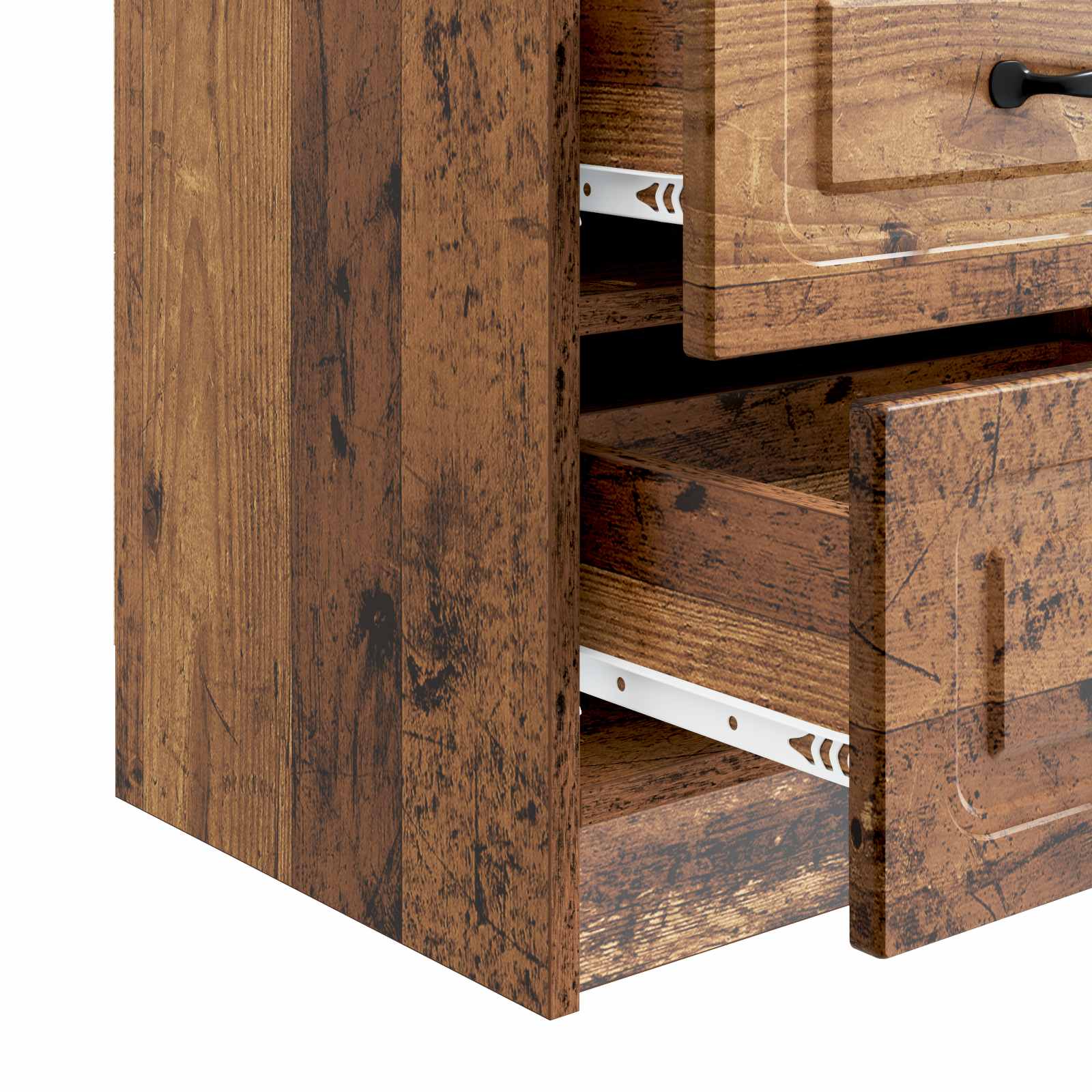 Noćni ormar s ladicama 2 pcs Staro drvo 43 x 34,5 x 44,5 cm