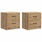 Noćni ormar s ladicama 2 pcs Hrast artisan 43 x 34,5 x 44,5 cm