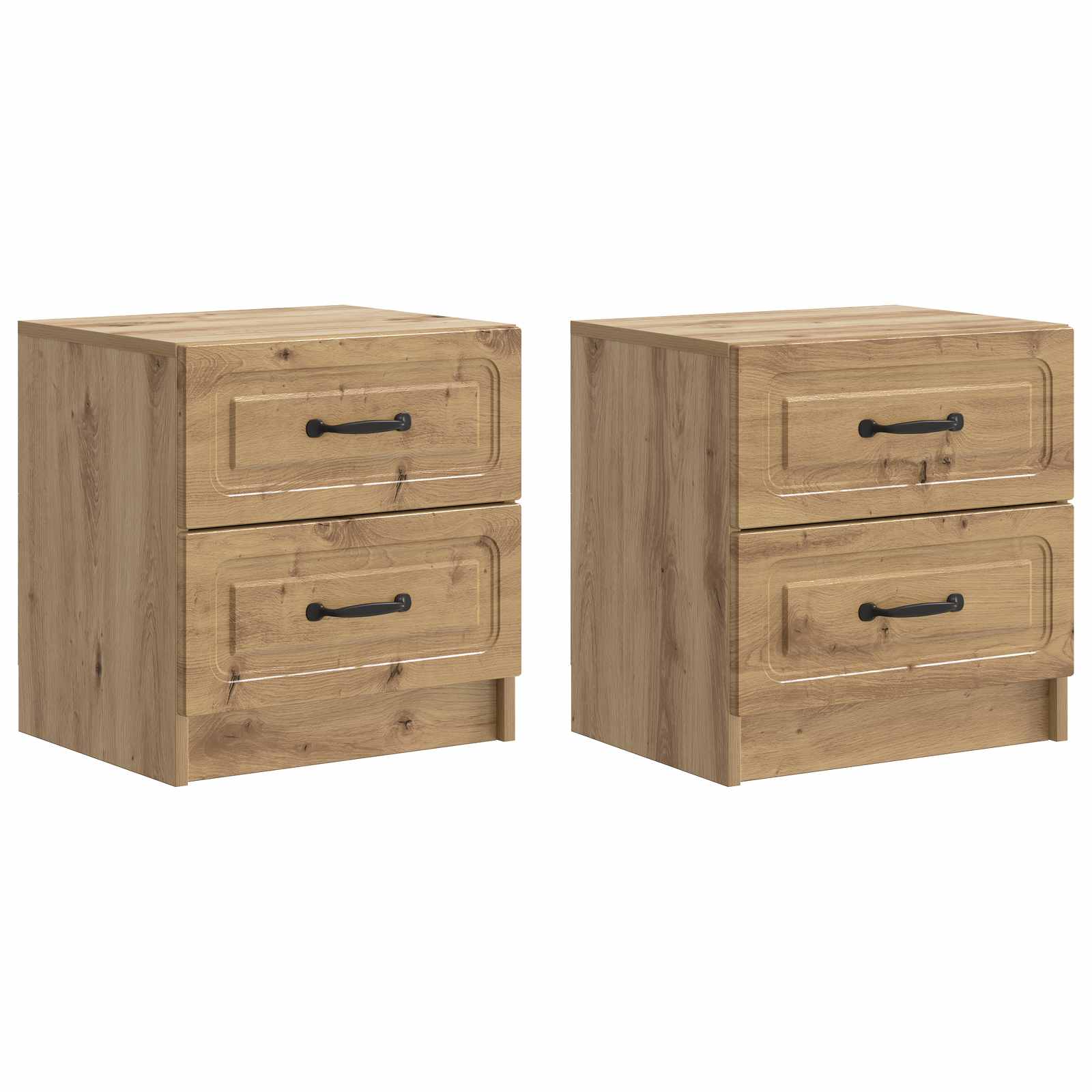 Noćni ormar s ladicama 2 pcs Hrast artisan 43 x 34,5 x 44,5 cm