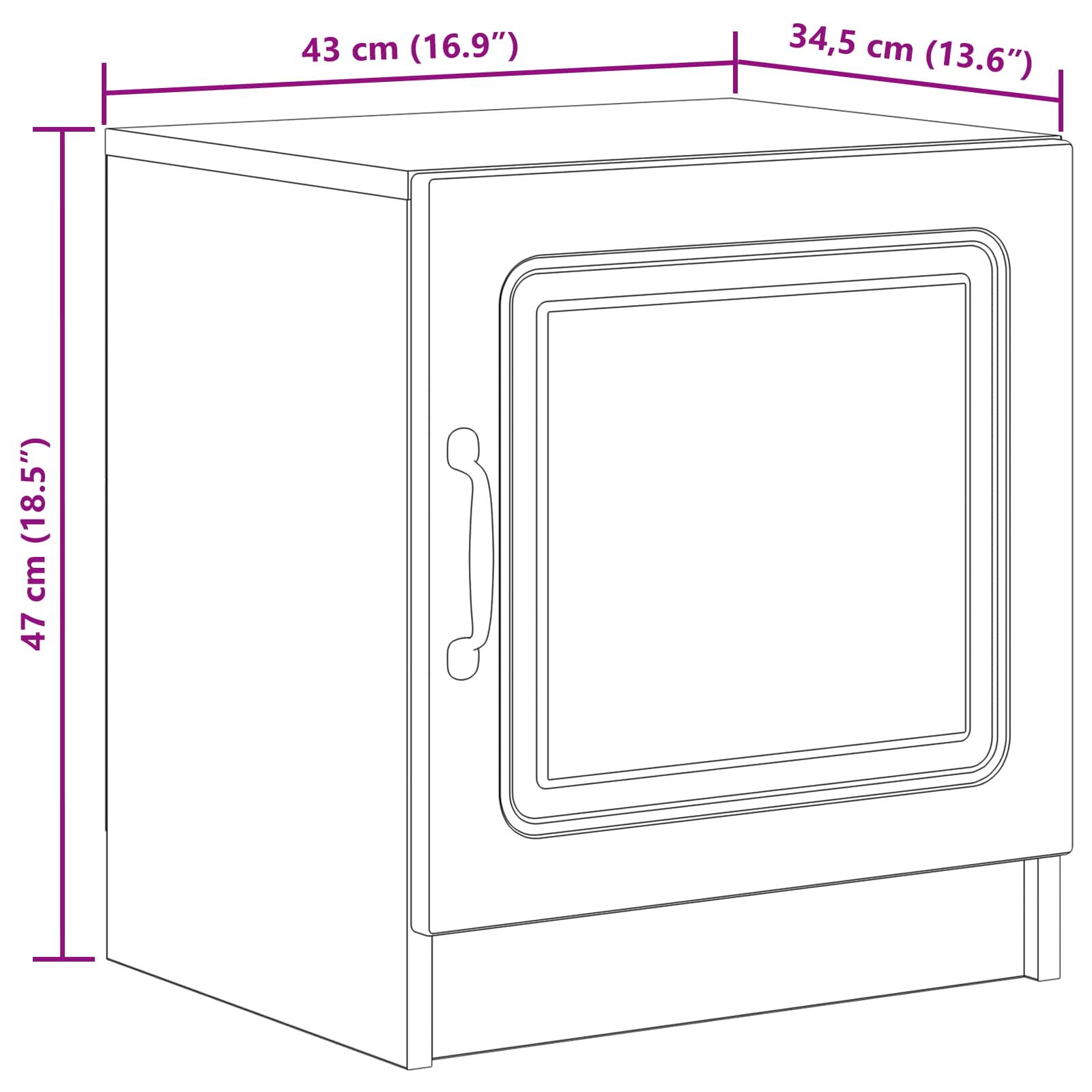 Noćni ormar Siva sonoma 43 x 34,5 x 47 cm Konstruirano drvo