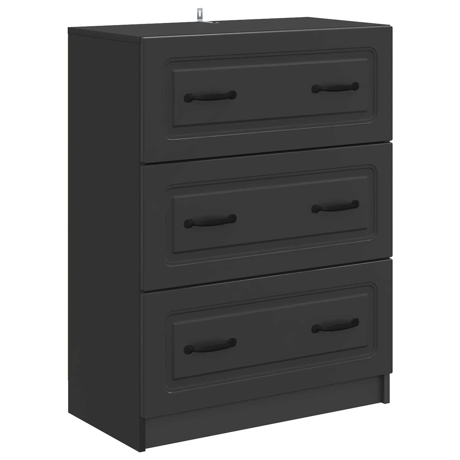 Ormar s ladicama Crna 66 x 34,5 x 87 cm Konstruirano drvo