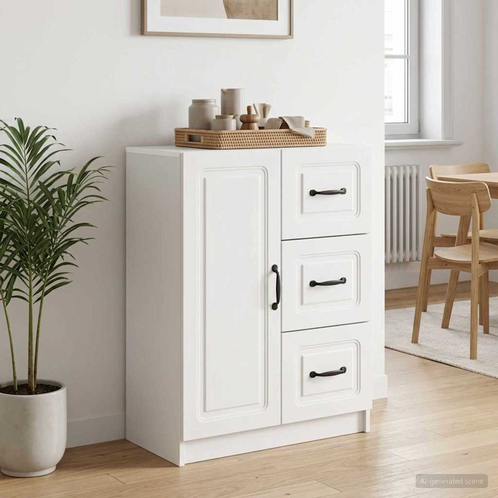 Kreveta s ladicama Bijela visokog sjaja 66 x 34,5 x 87 cm