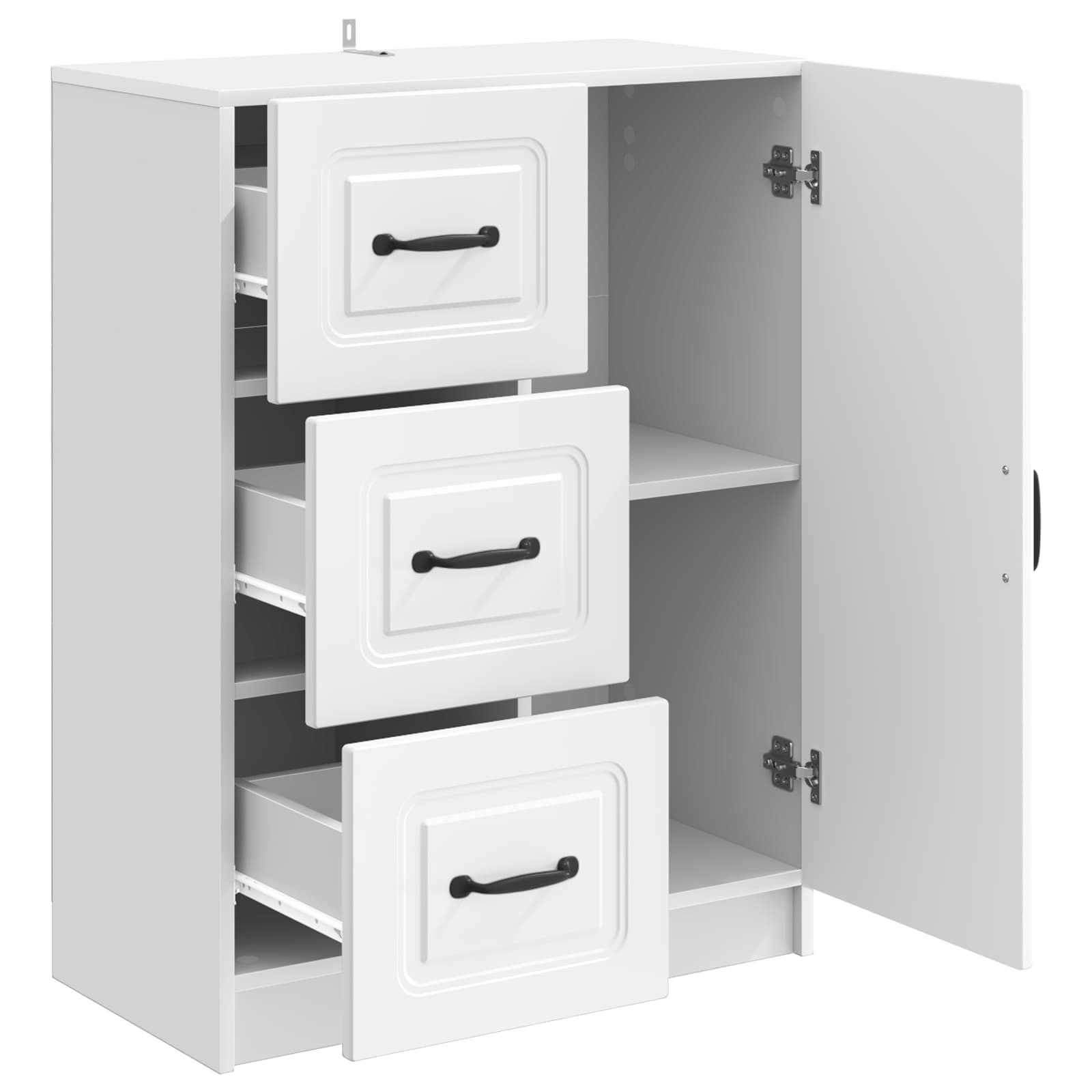 Kreveta s ladicama Bijela visokog sjaja 66 x 34,5 x 87 cm