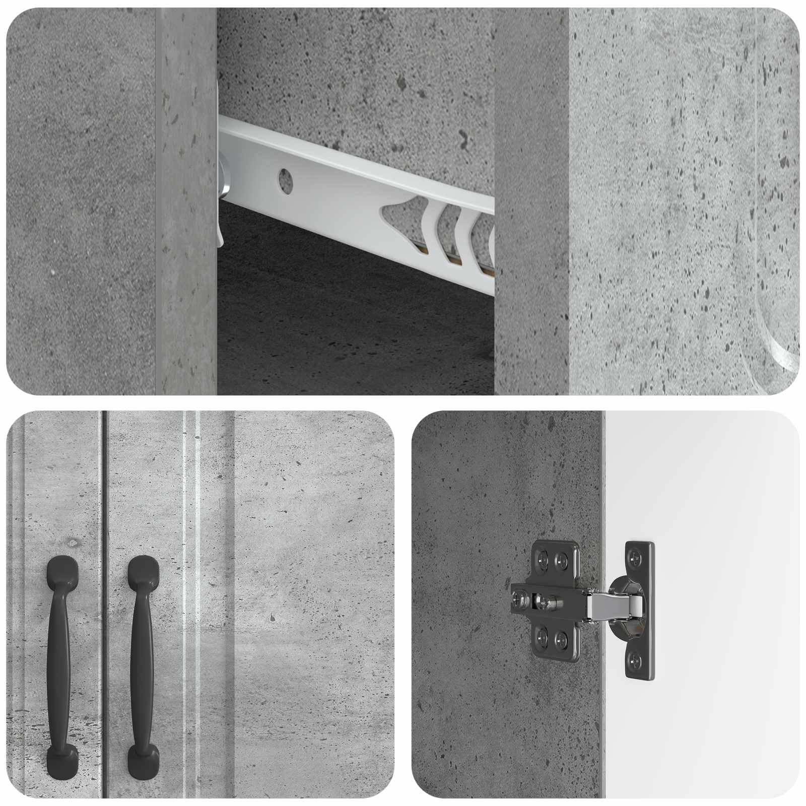 Kreveta Betonska siva 66 x 34,5 x 87 cm Konstruirano drvo