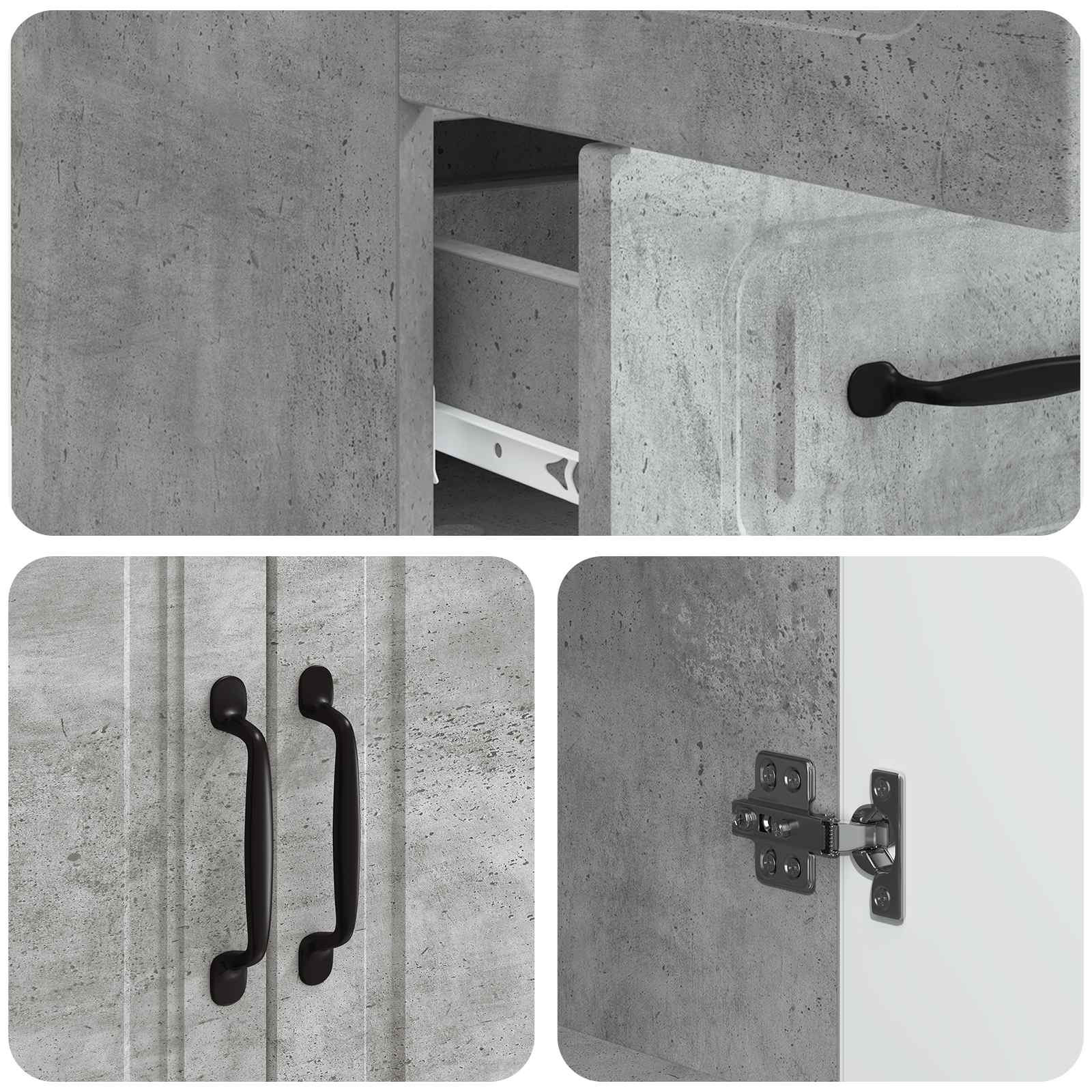Kreveta Betonska siva 66 x 34,5 x 92 cm Konstruirano drvo
