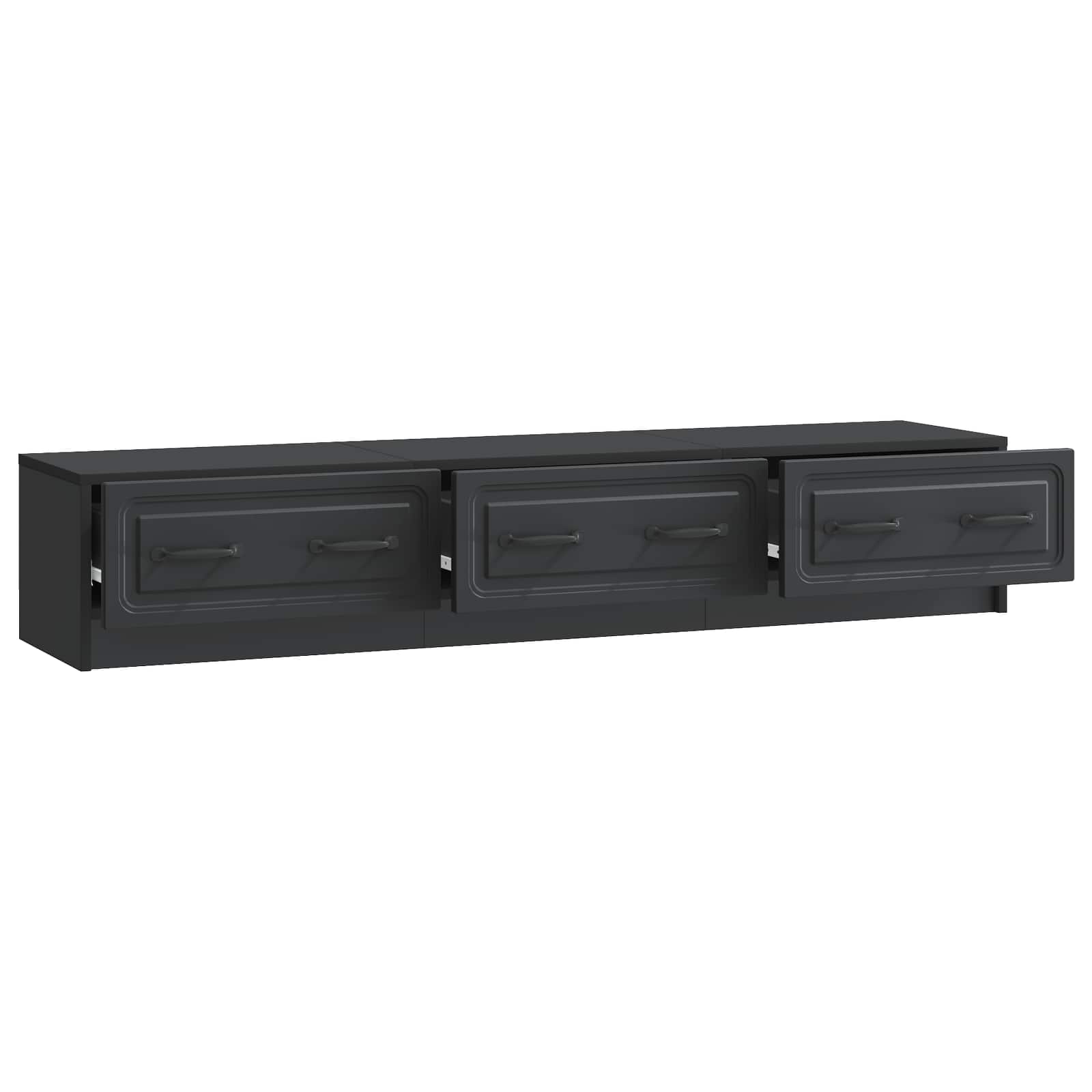 TV ormar s ladicama Crna 147 x 34,5 x 27 cm Konstruirano drvo