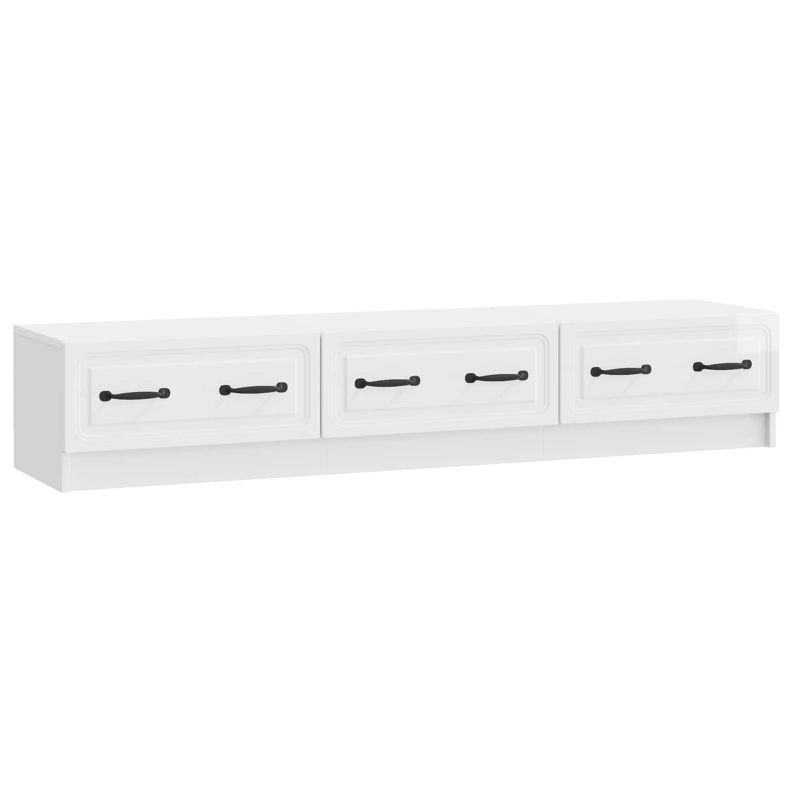 TV ormar s ladicama Bijela visokog sjaja 147 x 34,5 x 27 cm