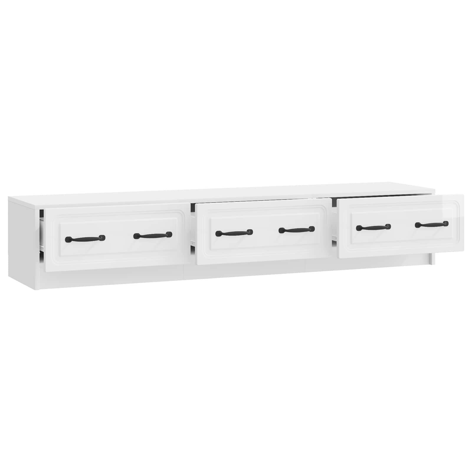 TV ormar s ladicama Bijela visokog sjaja 147 x 34,5 x 27 cm