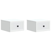 Noćni ormarić za montažu na zid 2 pcs Bijela 33 x 34,5 x 20 cm