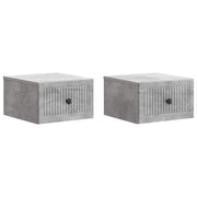 Noćni ormarić za montažu na zid s ladicama 2 pcs Betonska siva