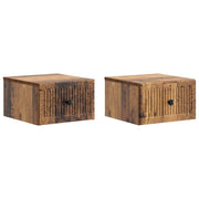 Noćni ormarić za montažu na zid s ladicama 2 pcs Staro drvo