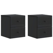 Noćni ormarić za montažu na zid 2 pcs Crna 33 x 34,5 x 40 cm