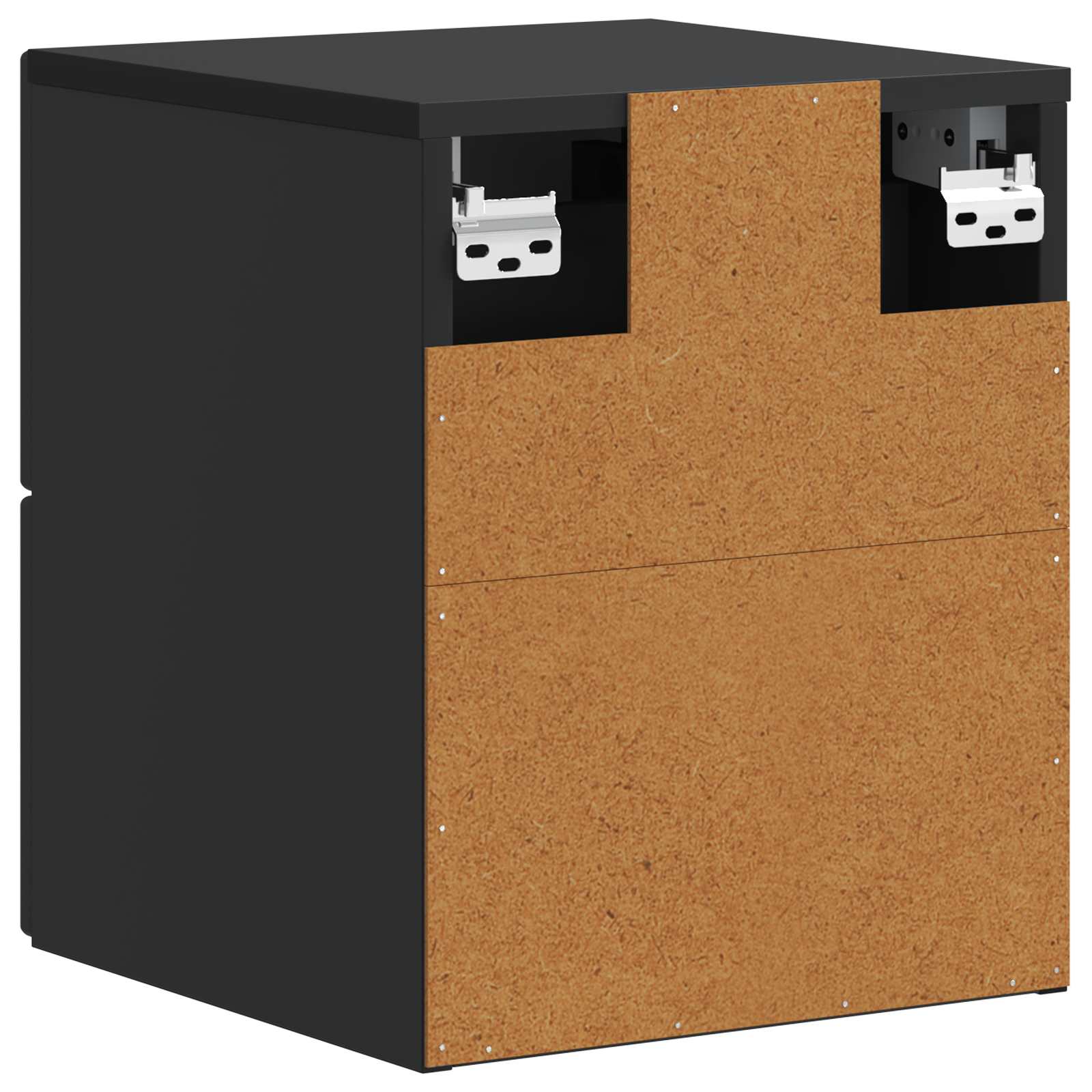 Noćni ormarić za montažu na zid 2 pcs Crna 33 x 34,5 x 40 cm