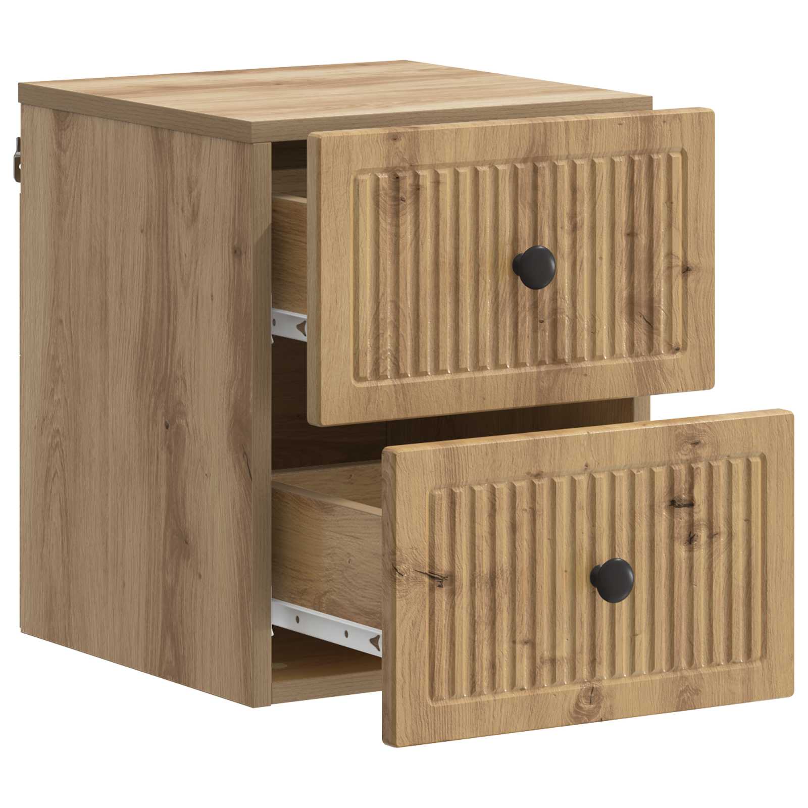 Noćni ormarić za montažu na zid s ladicama 2 pcs Hrast artisan