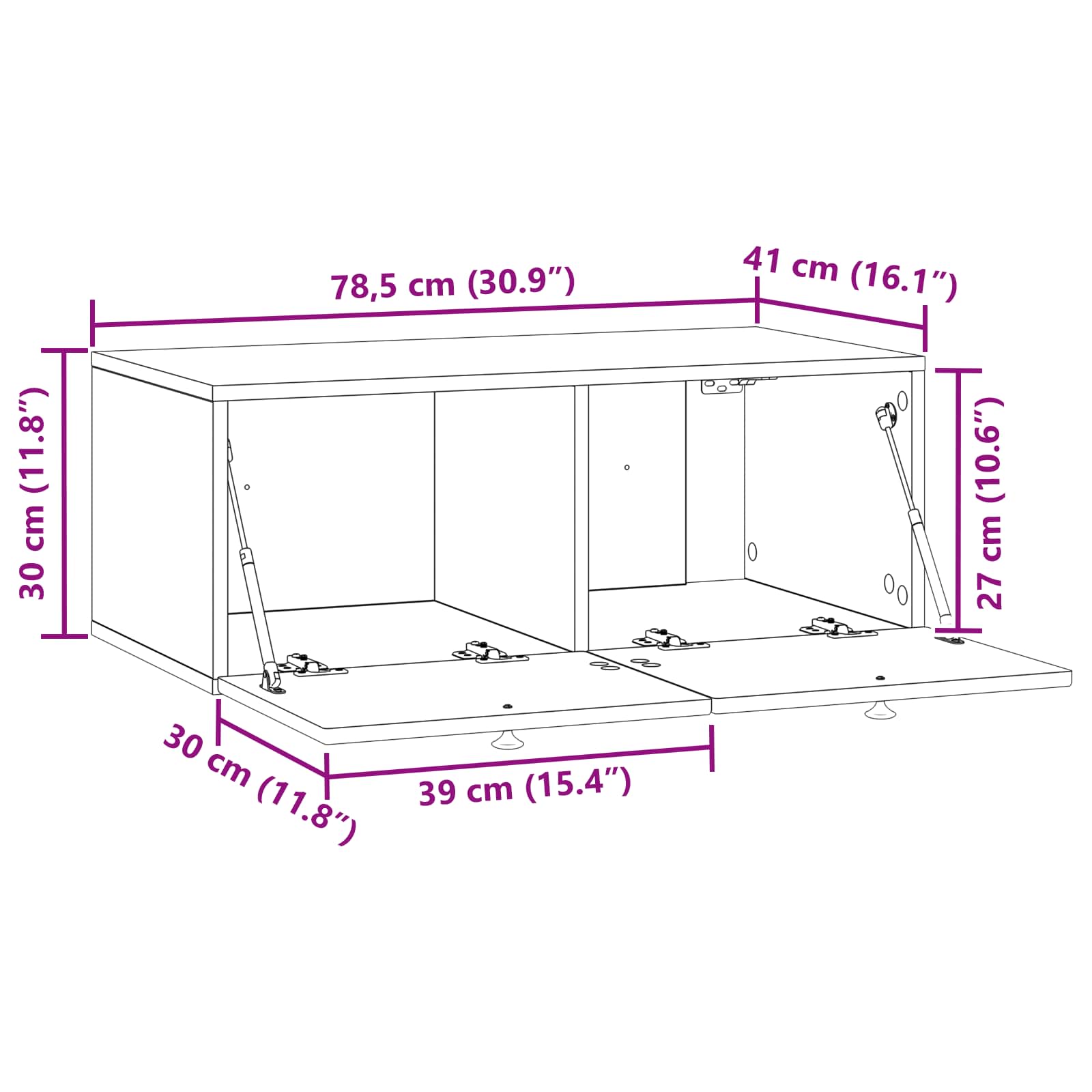 TV ormar za zid Zidne Hrast artisan 78,5 x 41 x 30 cm