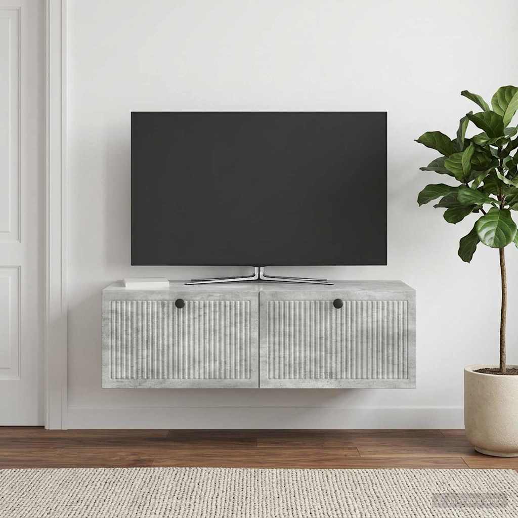 TV ormar za zid Betonska siva 98 x 41 x 30 cm Konstruirano drvo