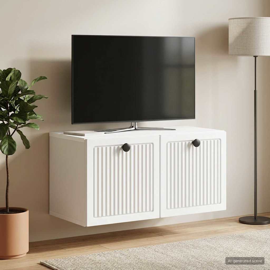 TV ormar za zid Bijela 59,5 x 31 x 30 cm Konstruirano drvo