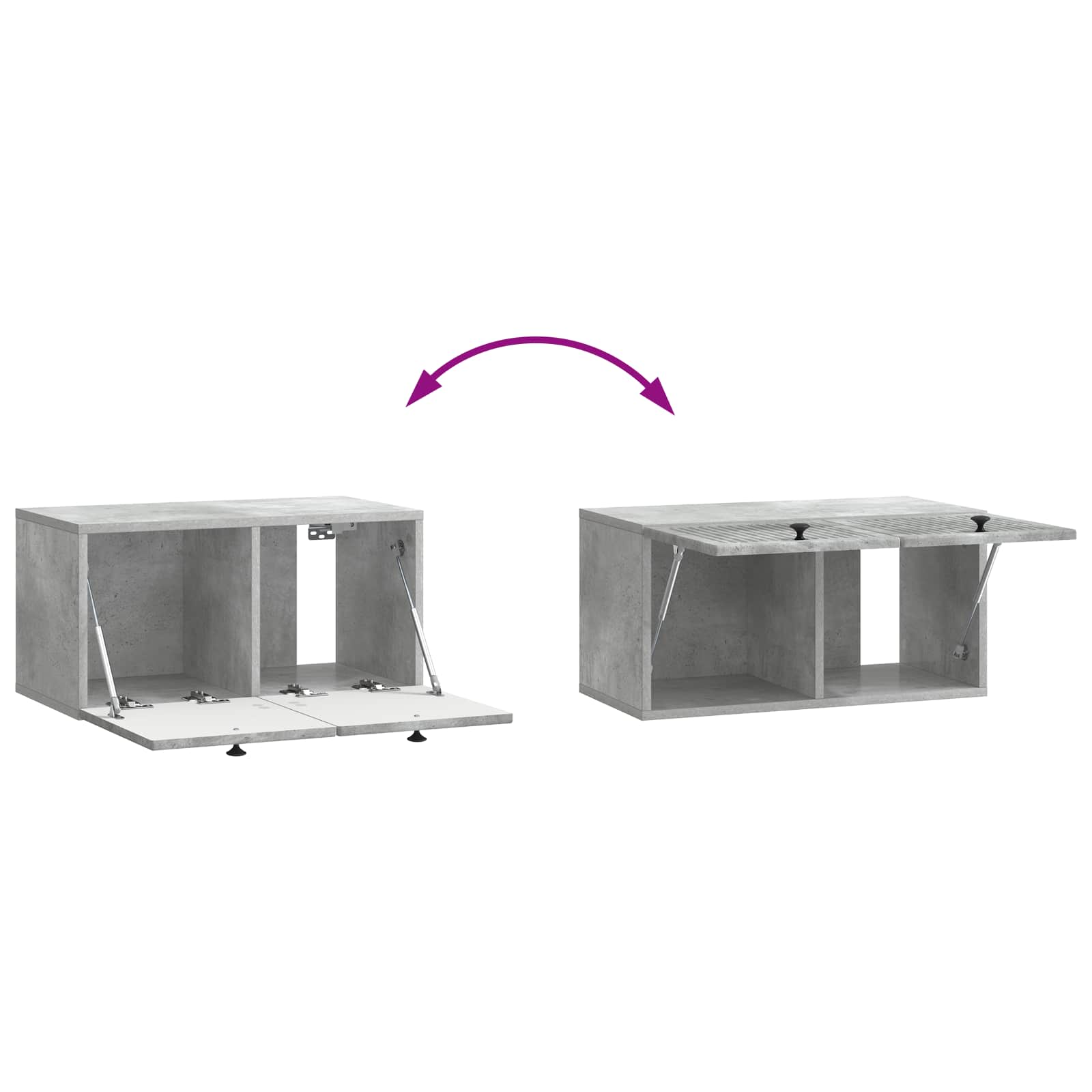 TV ormar za zid Zidne Betonska siva 59,5 x 31 x 30 cm