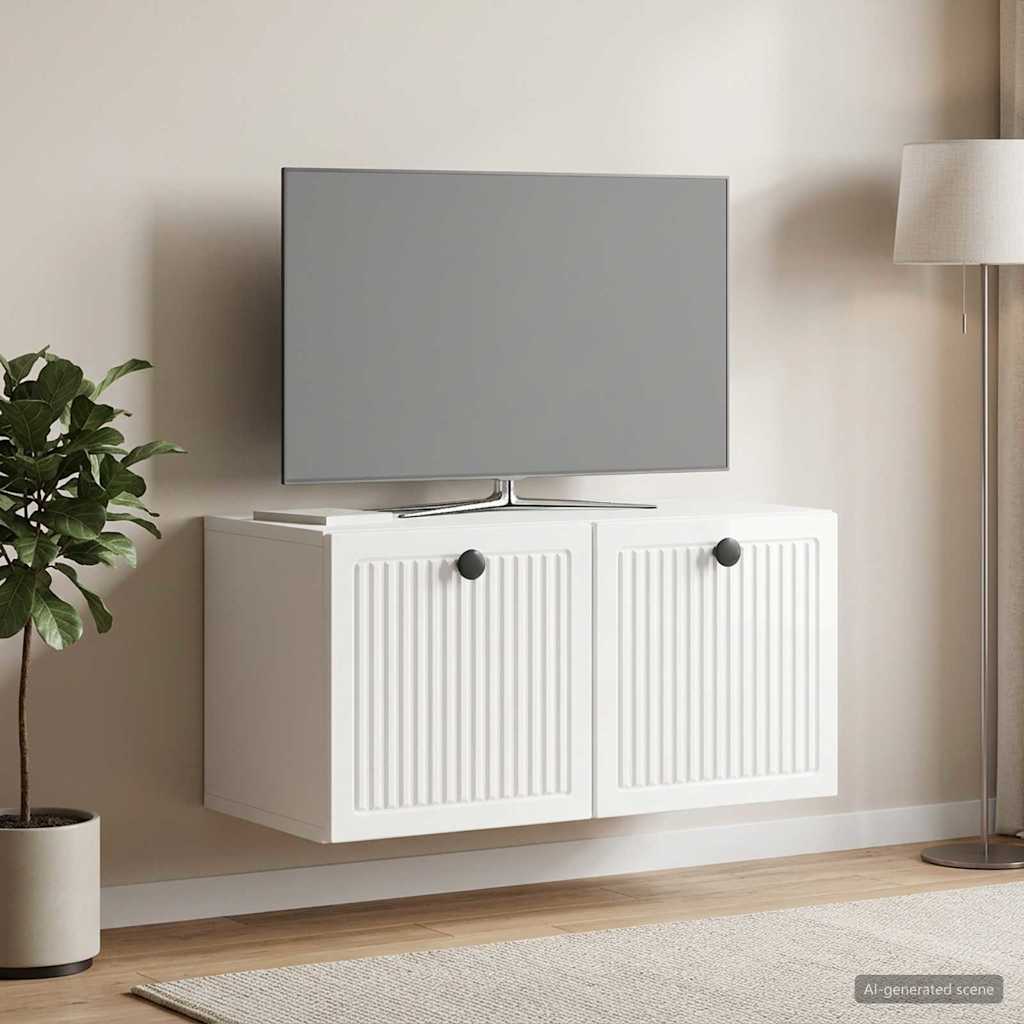 TV ormar za zid Zidne Bijela visokog sjaja 59,5 x 31 x 30 cm