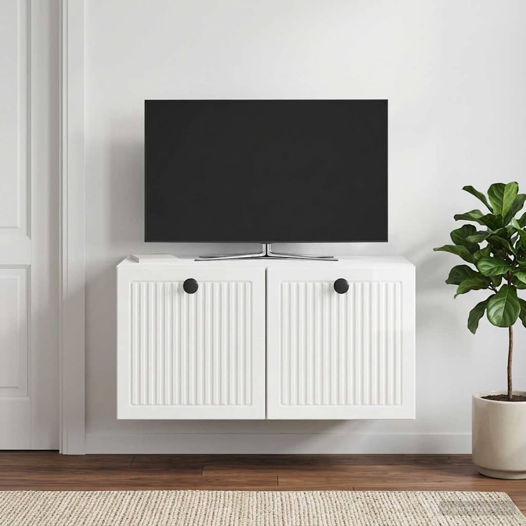 TV ormar za zid Zidne Bijela visokog sjaja 59,5 x 31 x 30 cm